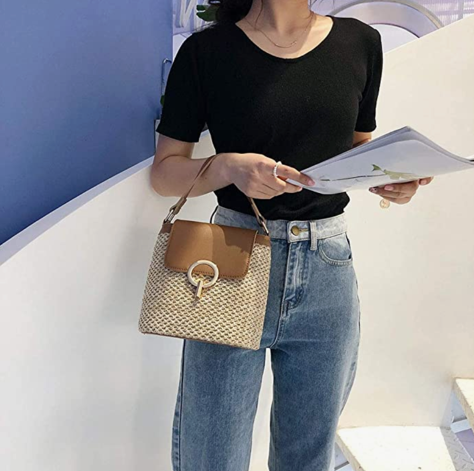 Stroh-Handtasche, Strandtasche "Eva" - chic für den Sommer_braun  15