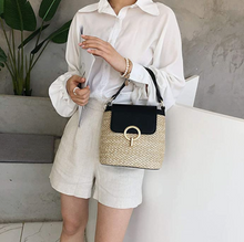 Lade das Bild in den Galerie-Viewer, Stroh-Handtasche, Strandtasche &quot;Eva&quot; - chic für den Sommer_schwarz 11
