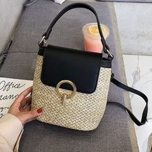 Lade das Bild in den Galerie-Viewer, Stroh-Handtasche, Strandtasche &quot;Eva&quot; - chic für den Sommer_schwarz 13
