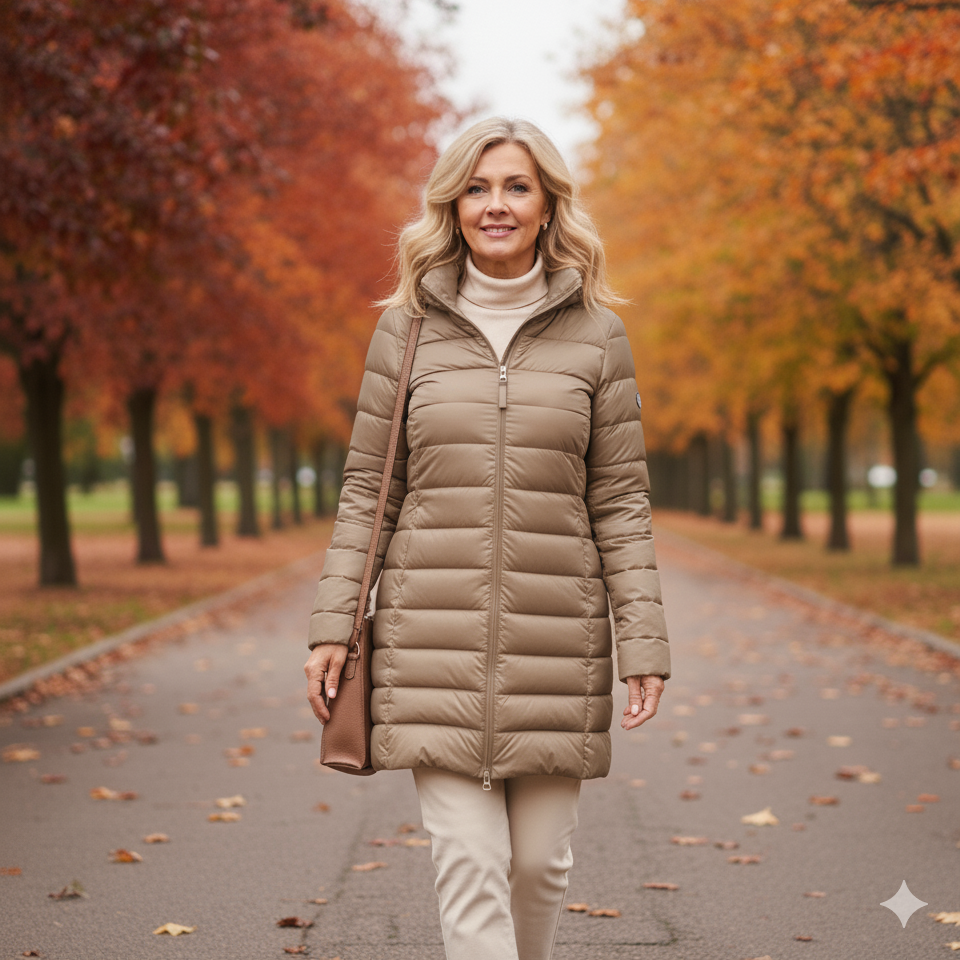 Weber Daunenjacke | Ultraleichte Übergangsjacke für Frauen mit Kapuze, khaki