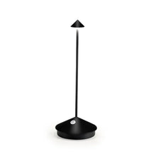 Lade das Bild in den Galerie-Viewer, Schwarze LED-Tischlampe, modernes Design, energiesparend, ideal für Büro oder Wohnzimmer.
