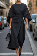 Lade das Bild in den Galerie-Viewer, Rita - Elegantes Kleid Mit Laternenärmeln Und Gürtel
