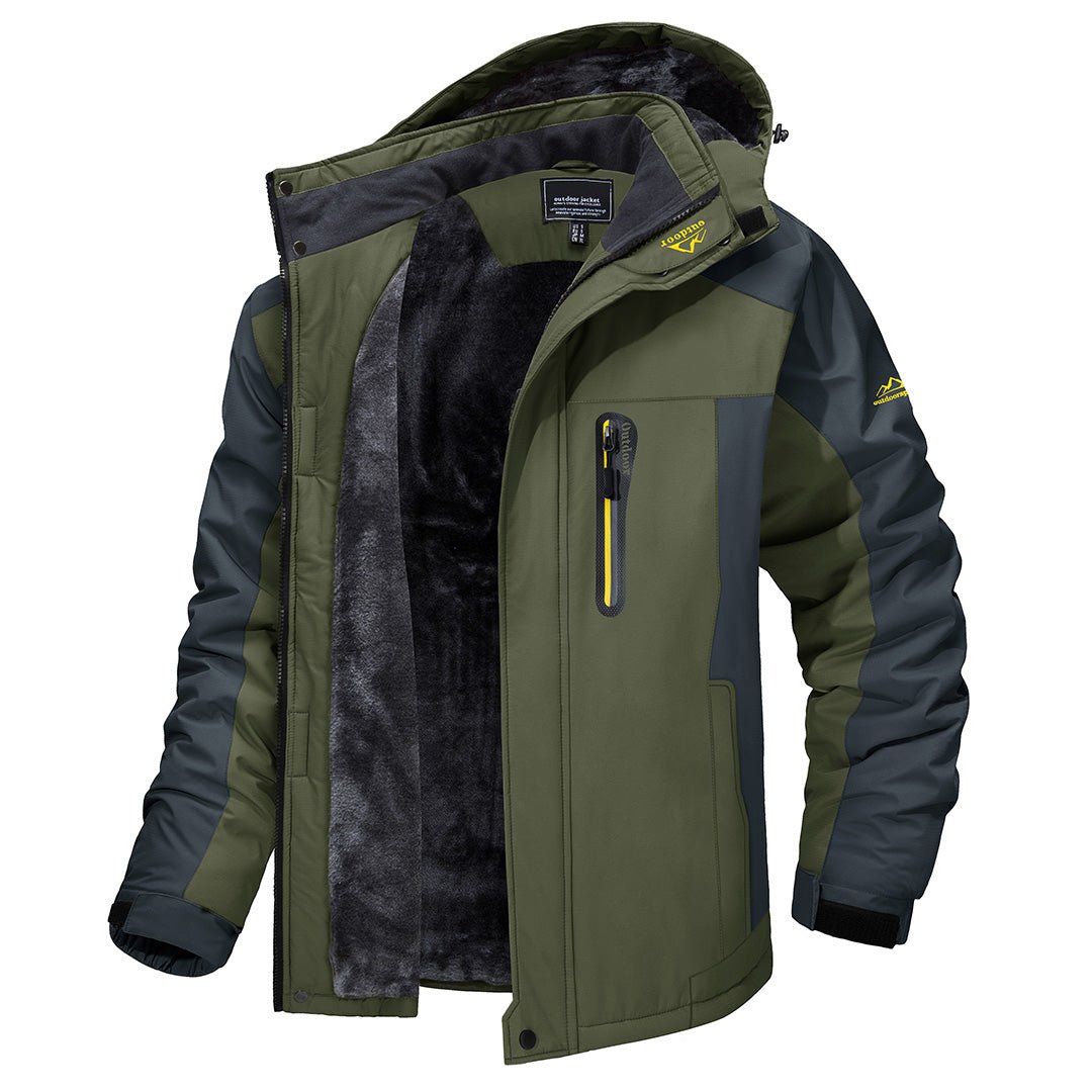 Windbreaker & wasserdichte Outdoor-Jacke für Herren - warm, wind-/wasserdicht, strapazierfähig grün