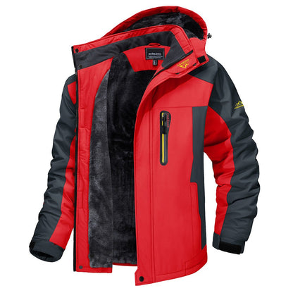 Windbreaker & wasserdichte Outdoor-Jacke für Herren - warm, wind-/wasserdicht, strapazierfähig rot