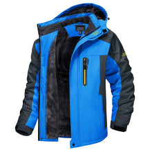 Lade das Bild in den Galerie-Viewer, Windbreaker &amp; wasserdichte Outdoor-Jacke für Herren - warm, wind-/wasserdicht, strapazierfähig blau
