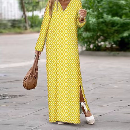 Henar - Boho Kleid mit Langen Ärmeln und V Ausschnitt