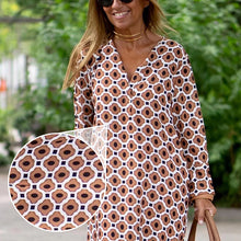 Lade das Bild in den Galerie-Viewer, Henar - Boho Kleid mit Langen Ärmeln und V Ausschnitt
