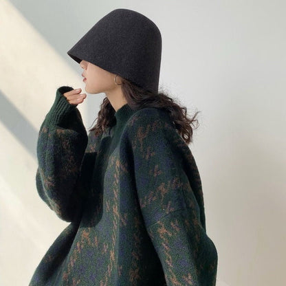 WOLF Aufnäher Arbeits pullover lose Laternenärmel