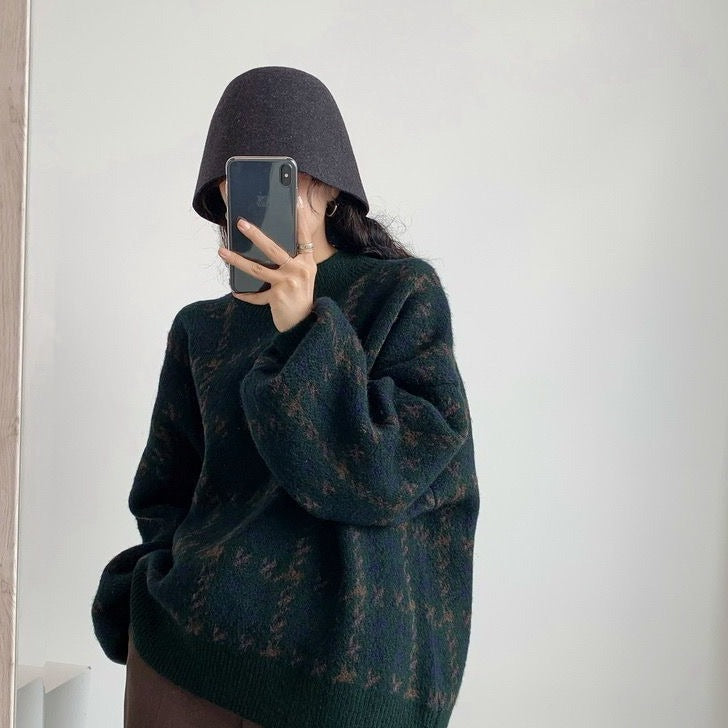 WOLF Aufnäher Arbeits pullover lose Laternenärmel