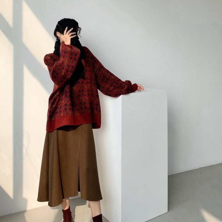 WOLF Aufnäher Arbeits pullover lose Laternenärmel