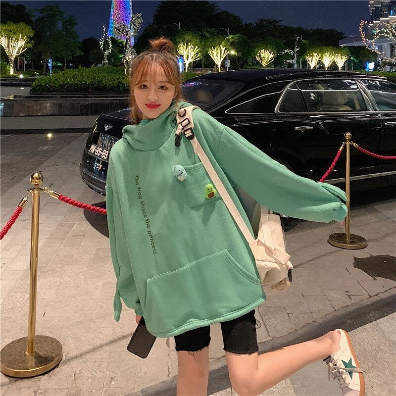 WOLF Reißverschluss Frosch Kapuzenpulli Pullover