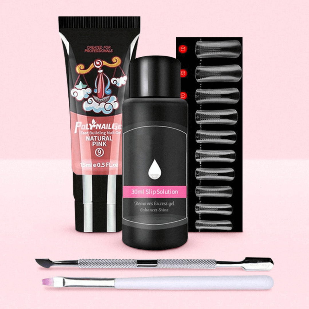 Luxuriöses DIY Polygel-Nägel-Kit Natural Pink