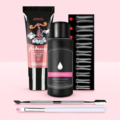 Luxuriöses DIY Polygel-Nägel-Kit Natural Pink