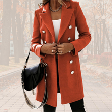 Lade das Bild in den Galerie-Viewer, Luna Mantel | Eleganter und Bequemer langer Trenchcoat in Woll-optik mit Knöpfen
