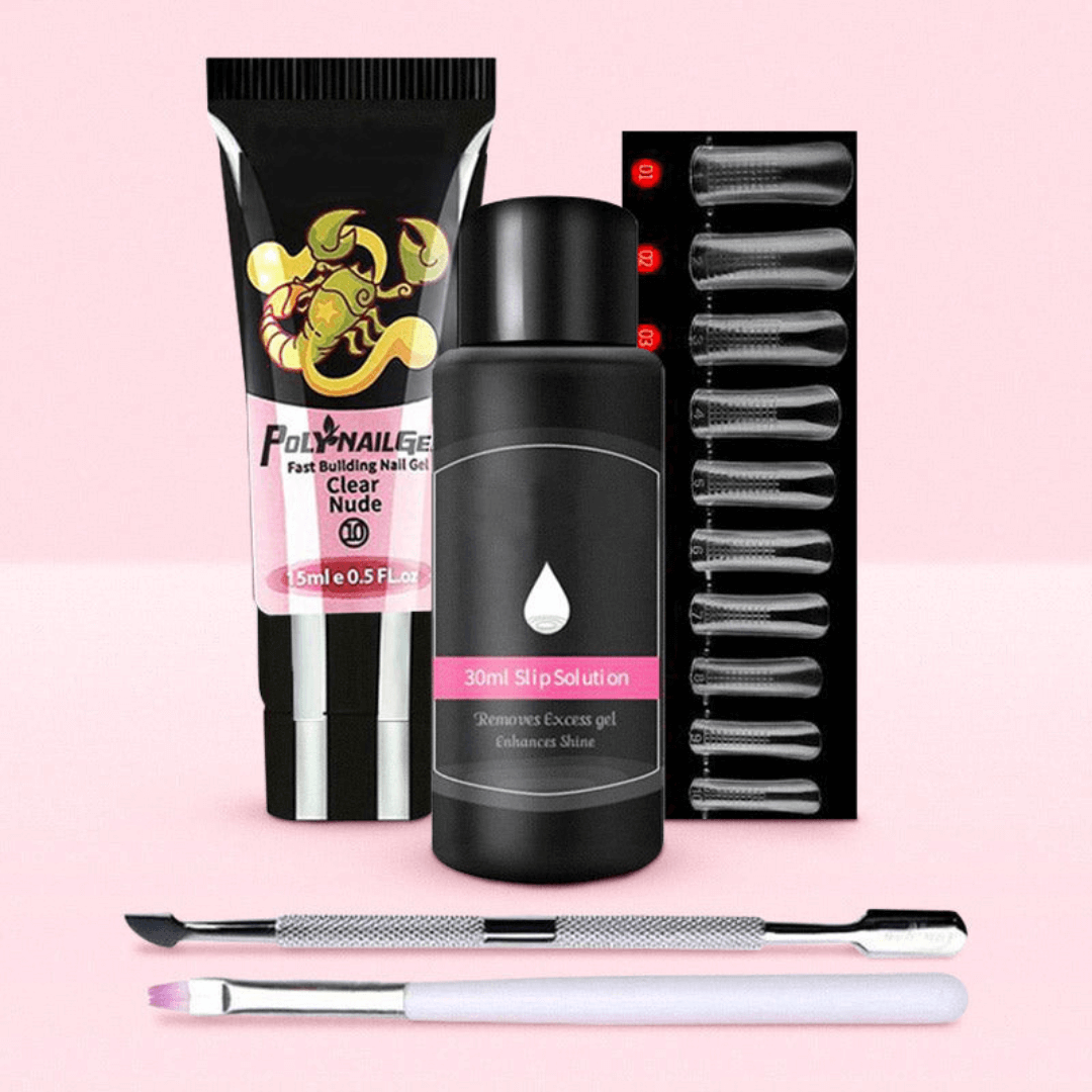 Luxuriöses DIY Polygel-Nägel-Kit Clear Nude
