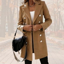 Lade das Bild in den Galerie-Viewer, Luna Mantel | Eleganter und Bequemer langer Trenchcoat in Woll-optik mit Knöpfen
