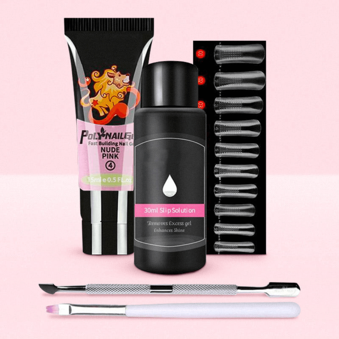 Luxuriöses DIY Polygel-Nägel-Kit Nude Pink
