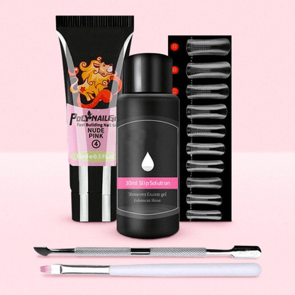 Luxuriöses DIY Polygel-Nägel-Kit Nude Pink