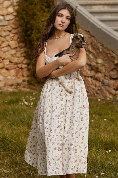 ChicAzure Schwarzes Midi Sommerkleid