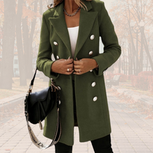 Lade das Bild in den Galerie-Viewer, Luna Mantel | Eleganter und Bequemer langer Trenchcoat in Woll-optik mit Knöpfen
