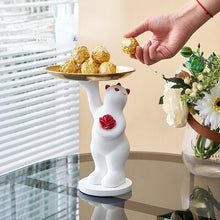 Lade das Bild in den Galerie-Viewer, Hello Bear™ - Weiße Tier-Tablett-Statue
