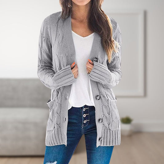 Webber Strickjacke | Mittellange Cardigan mit Knöpfen für Frauen
