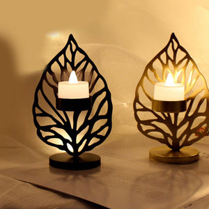 LeafLight™ - Eisenblatt-Kerzenständer