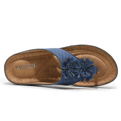 Orthopädische Retro-Sandalen für Damen - gleichmäßige Druckverteilung, leicht & bequem, Haltungskorrektur, blau + 5