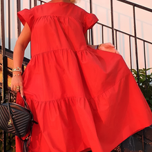 Lade das Bild in den Galerie-Viewer, Zana Kleid | Mittellanges Kleid mit gerüschten Ärmeln
