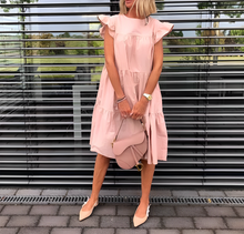 Lade das Bild in den Galerie-Viewer, Zana Kleid | Mittellanges Kleid mit gerüschten Ärmeln
