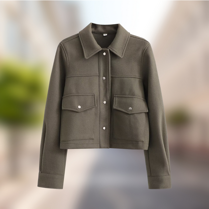 Jacque Mantel in Wolloptik | Lässiger Damenmantel in Wolloptik für den Herbst