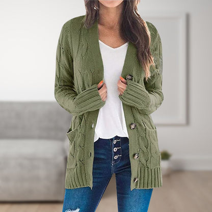 Webber Strickjacke | Mittellange Cardigan mit Knöpfen für Frauen