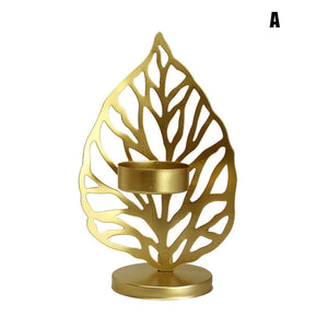 LeafLight™ - Eisenblatt-Kerzenständer