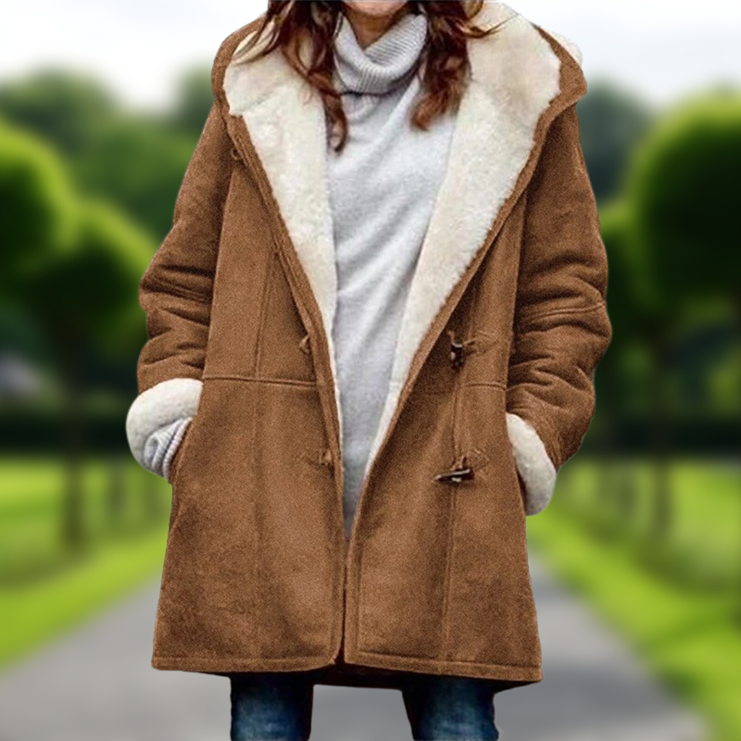 Claudia Herbstmantel | Lange Damenjacke mit Fleecefutter
