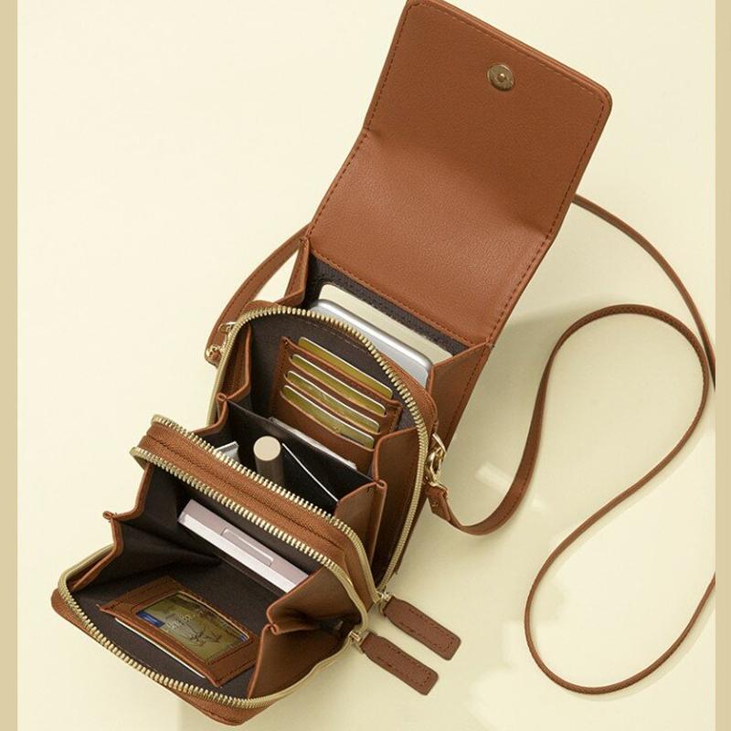 Multifunktionale Touchscreen-Handytasche - modischer Schutz für Handys braun 2