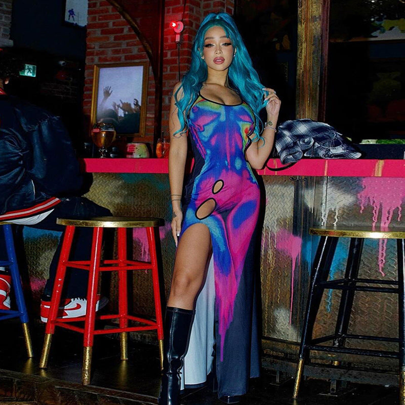 High-Slit Heat Map Kleid