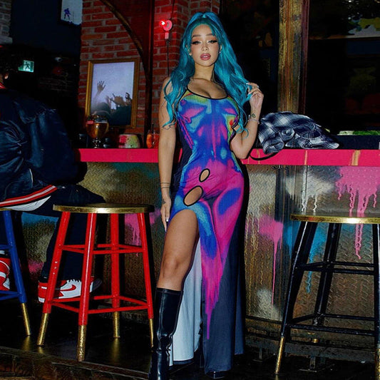 High-Slit Heat Map Kleid