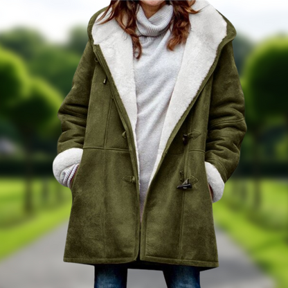 Claudia Herbstmantel | Lange Damenjacke mit Fleecefutter