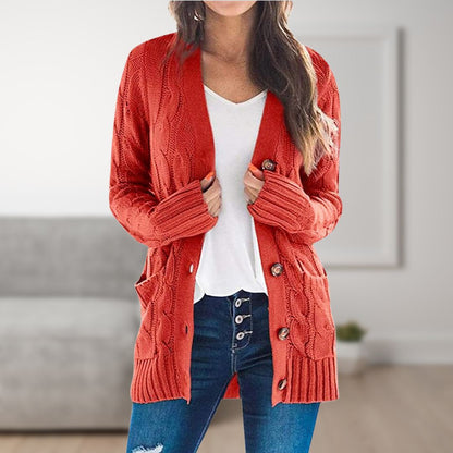 Webber Strickjacke | Mittellange Cardigan mit Knöpfen für Frauen