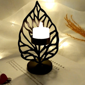 LeafLight™ - Eisenblatt-Kerzenständer