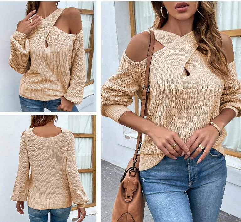 WOLF Kreuz Hals-Pullover