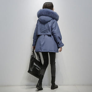 Parka für Frauen mit Pelz Kragen