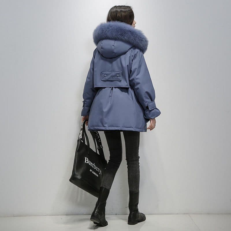 Parka für Frauen mit Pelz Kragen
