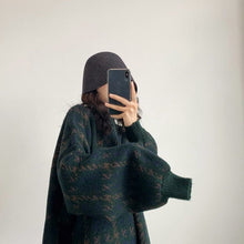 Lade das Bild in den Galerie-Viewer, WOLF Aufnäher Arbeits pullover lose Laternenärmel
