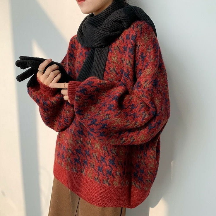 WOLF Aufnäher Arbeits pullover lose Laternenärmel