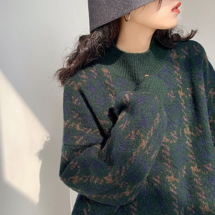 WOLF Aufnäher Arbeits pullover lose Laternenärmel