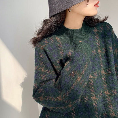 WOLF Aufnäher Arbeits pullover lose Laternenärmel