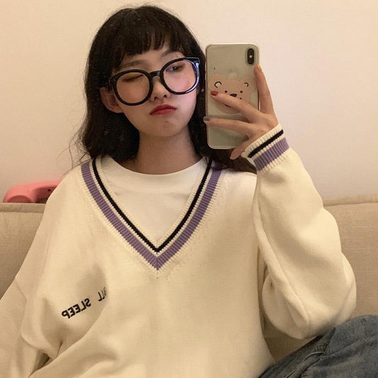 WOLF Pullover Lässig V-Hals Lange Ärmel