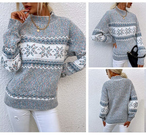 WOLF Lose Pullover Schneeflocken