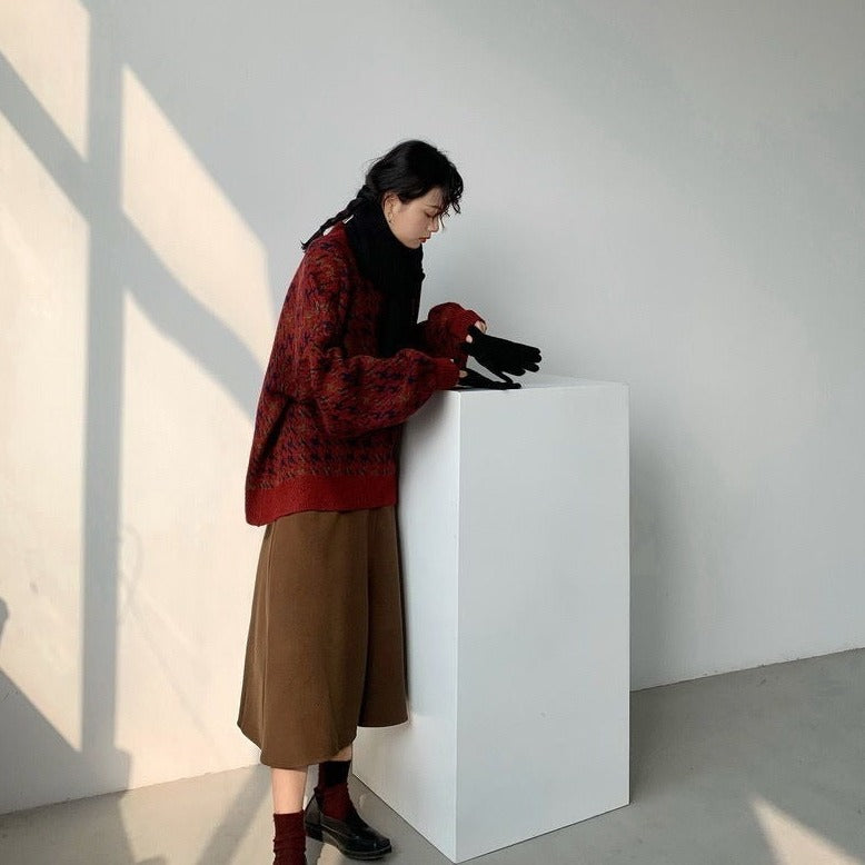 WOLF Aufnäher Arbeits pullover lose Laternenärmel